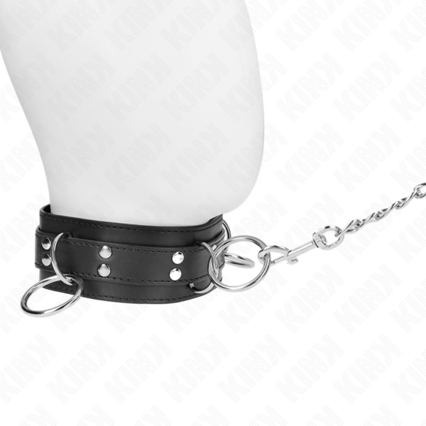 KINK - COLAR DE ESCRAVIDÃO DE 3 ANÉIS COM ALÇA 80 CM 53 X 5 CM - Image 2