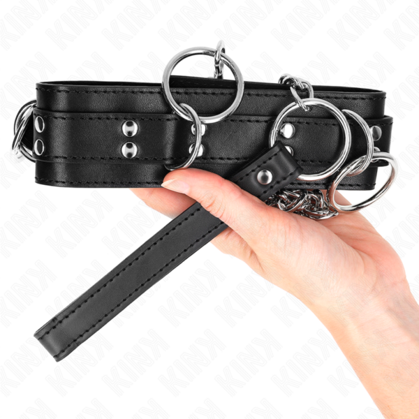 KINK - COLAR DE ESCRAVIDÃO DE 3 ANÉIS COM ALÇA 80 CM 53 X 5 CM - Image 5