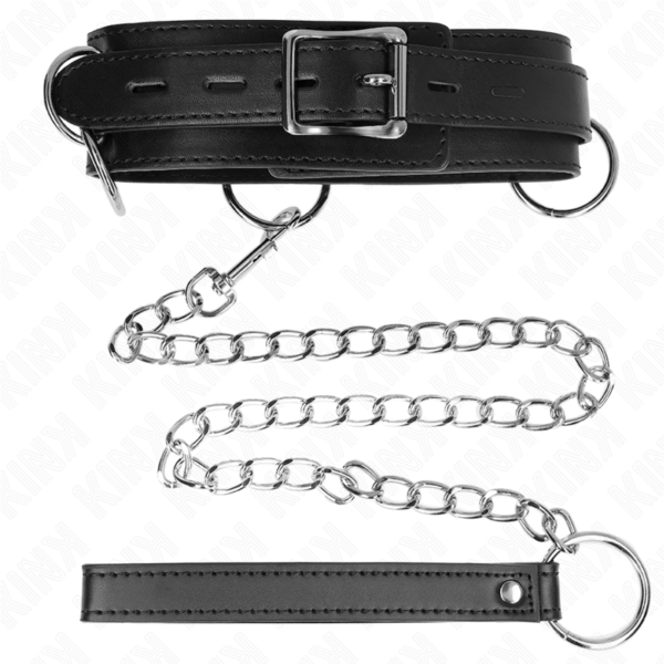 KINK - COLAR DE ESCRAVIDÃO DE 3 ANÉIS COM ALÇA 80 CM 53 X 5 CM - Image 4