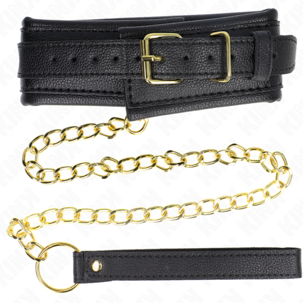 KINK - COLAR COM ESPONJA ALÇA DE IMITAÇÃO DE COURO MODELO 1 AJUSTÁVEL 37-54 CM X 3 CM - Image 3