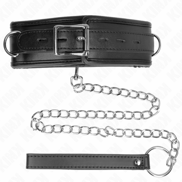 KINK - COLAR COM ESPONJA ALÇA DE IMITAÇÃO DE COURO MODELO 3 AJUSTÁVEL 37-54 CM X 3 CM - Image 4