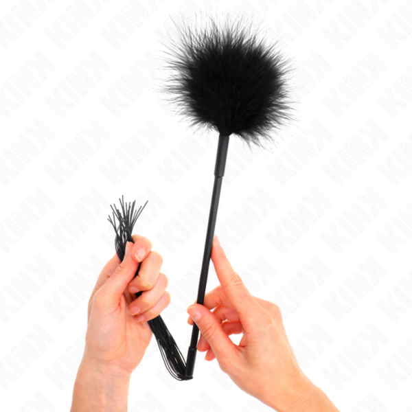 KINK - CHICOTE DE SILICONE COM PENAS PARA CÓCEGAS 47 CM - Image 4