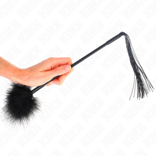 KINK - CHICOTE DE SILICONE COM PENAS PARA CÓCEGAS 47 CM - Image 5