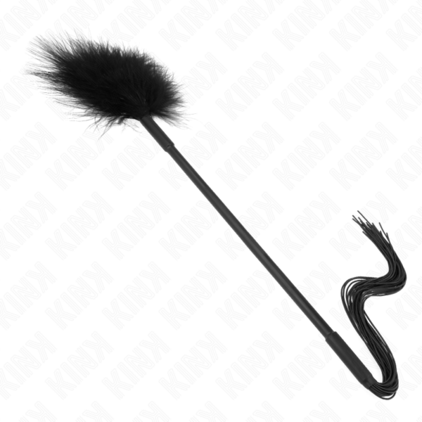 KINK - CHICOTE DE SILICONE COM PENAS PARA CÓCEGAS 47 CM - Image 2