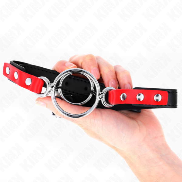 KINK - GAG COM MÚLTIPLOS O-RINGS 4 / 4,8 CM VERMELHO 38 X 56 CM - Image 3