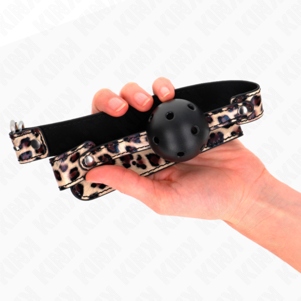 KINK - BOLA RESPIRÁVEL LEOPARDO 4,5 CM MORDAÇA 65 x 2,5 CM - Image 3