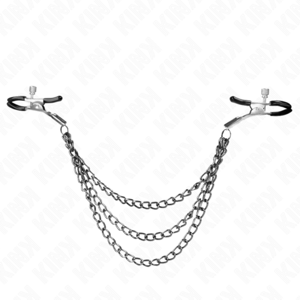 KINK - PINÇAS PARA BICOS COM 3 CORRENTES PRETAS 20/23/28 CM - Image 2
