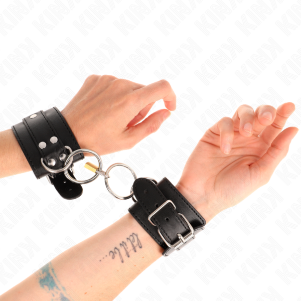 KINK - RETENÇÕES DE PULSO BLOQUEADAS O-RING PRETO AJUSTÁVEIS 20-28 CM X 5,5 CM - Image 4