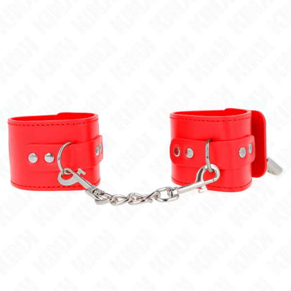 KINK - PUNHOS COM FECHO DE CADEADO VERMELHO AJUSTÁVEL 16-23 CM X 5,5 CM
