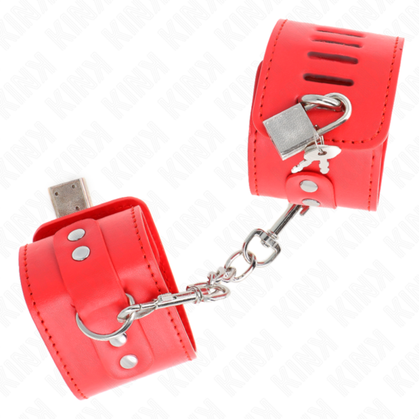 KINK - PUNHOS COM FECHO DE CADEADO VERMELHO AJUSTÁVEL 16-23 CM X 5,5 CM - Image 2