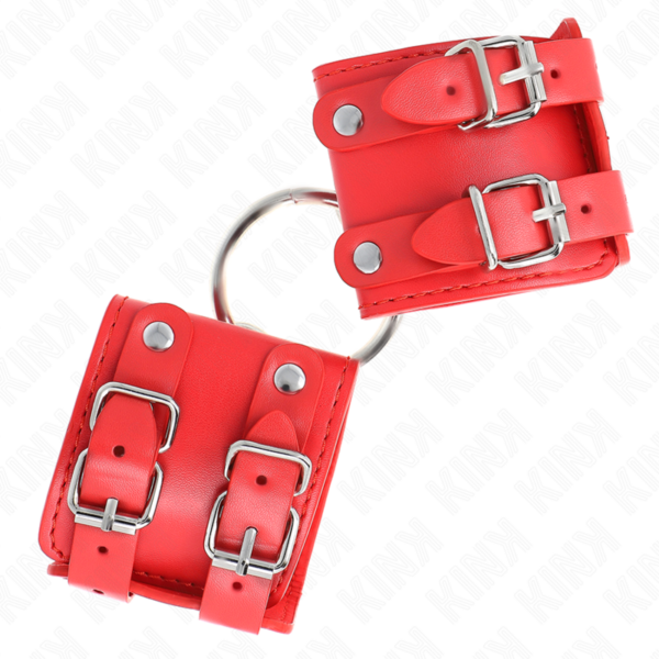 KINK - PULSO FIXO COM ANEL E PREGOS AJUSTÁVEIS VERMELHO 17-22 CM X 6,5 CM - Image 2