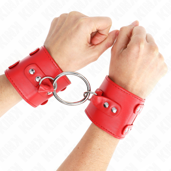 KINK - PULSO FIXO COM ANEL E PREGOS AJUSTÁVEIS VERMELHO 17-22 CM X 6,5 CM - Image 4