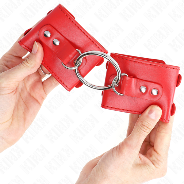 KINK - PULSO FIXO COM ANEL E PREGOS AJUSTÁVEIS VERMELHO 17-22 CM X 6,5 CM - Image 3