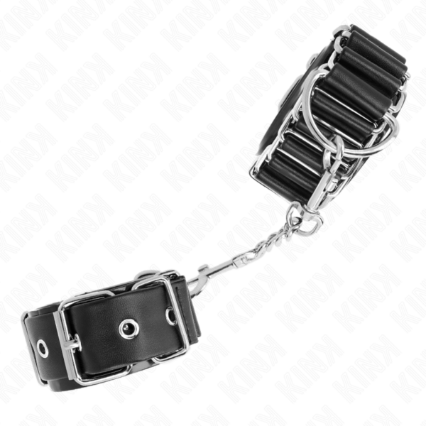 KINK - RETENÇÕES DE PULSO FINAS DOBRADIÇADAS PRETAS AJUSTRÁVEIS 16-22 CM X 3,5 CM - Image 2