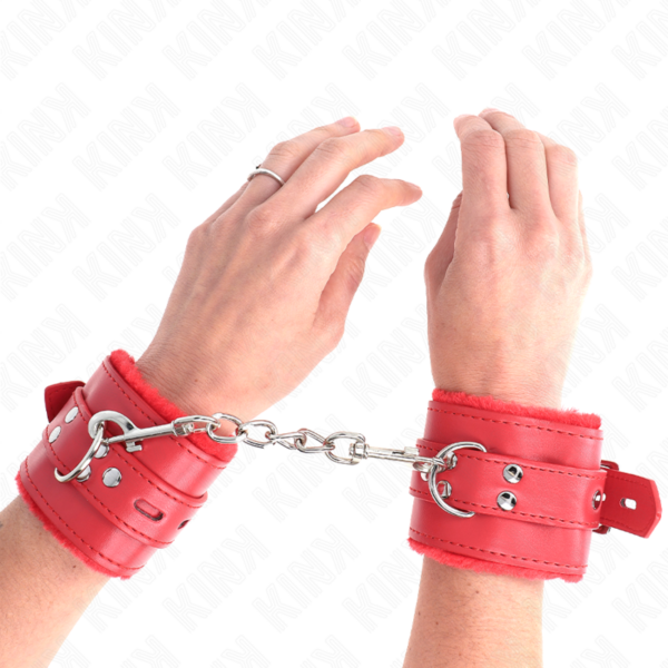 KINK - PULSO FORRO DE PELE COM FUROS QUADRADOS VERMELHO E CINTO VERMELHO AJUSTÁVEL 17-29 CM X 6 CM - Image 4