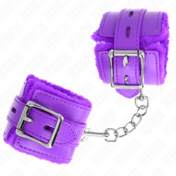 KINK - PULSO FORRO DE PELE COM FUROS QUADRADOS ROXO E CINTO ROXO AJUSTÁVEL 17-29 CM X 6 CM - Image 2