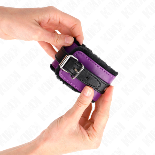 KINK - PULSO PREMIUM FORRO DE PELE PRETO COM CINTO ROXO / PRETO AJUSTÁVEL 17-29 CM X 6 CM - Image 3