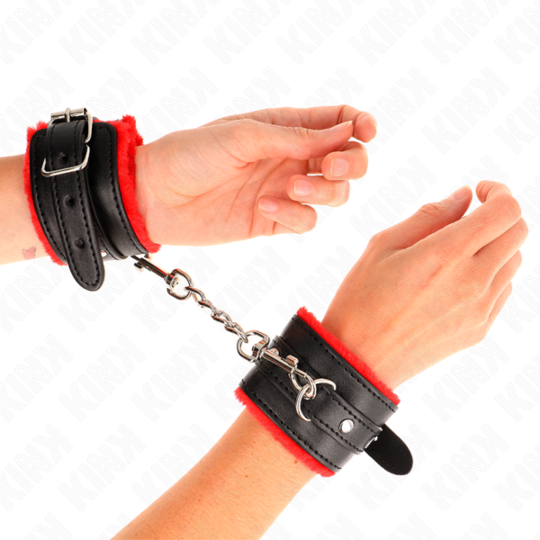 KINK - PULSO PREMIUM FORRO DE PELE VERMELHO COM CINTO PRETO AJUSTÁVEL 17-29 CM X 6 CM - Image 3
