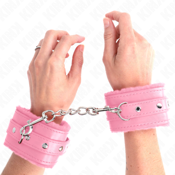 KINK - PULSO PREMIUM FORRO DE PELE ROSA COM CINTO ROSA AJUSTÁVEL 17-29 CM X 6 CM - Image 4