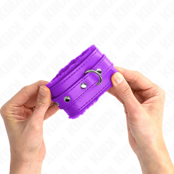 KINK - PULSO FORRO DE PELE PREMIUM ROXO COM CINTO ROXO AJUSTÁVEL 17-29 CM X 6 CM - Image 3