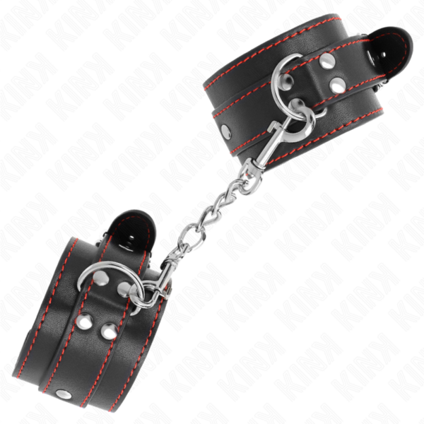 KINK - PUNHOS PRETOS COM FORRO VERMELHO AJUSTÁVEIS 20-28 CM X 5,5 CM - Image 2