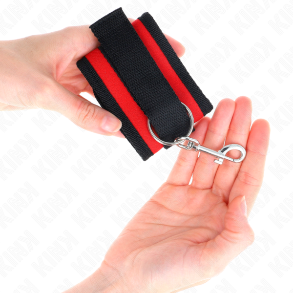 KINK - RETENÇÕES DE PULSO NYLON BIND HOOKLOOP VERMELHO-PRETO MODELO 2 AJUSTÁVEL 18-35 CM X 6 CM - Image 3