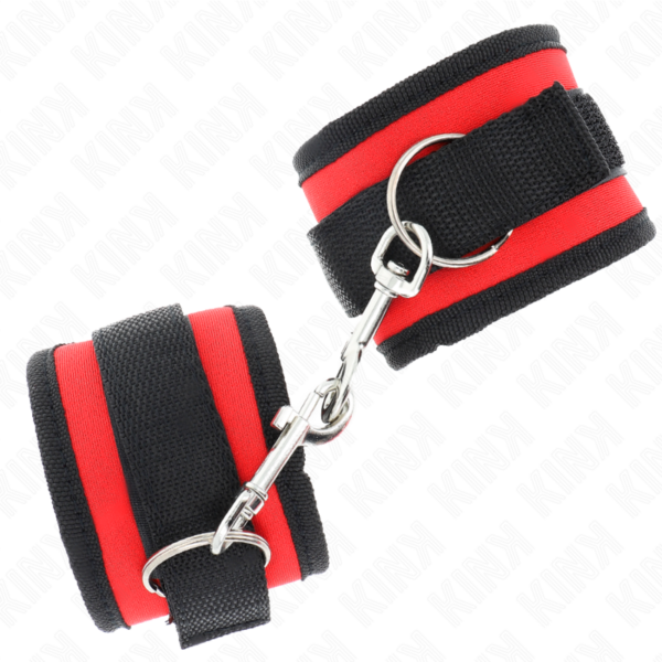 KINK - RETENÇÕES DE PULSO NYLON BIND HOOKLOOP VERMELHO-PRETO MODELO 2 AJUSTÁVEL 18-35 CM X 6 CM - Image 2