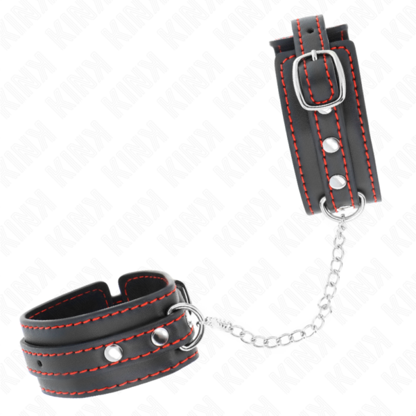 KINK - PEQUENOS PUNHOS PRETOS COM FORRO VERMELHO AJUSTÁVEIS 14-24 CM X 3,5 CM - Image 2