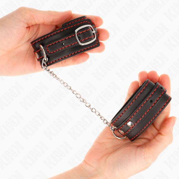 KINK - PEQUENOS PUNHOS PRETOS COM FORRO VERMELHO AJUSTÁVEIS 14-24 CM X 3,5 CM - Image 3