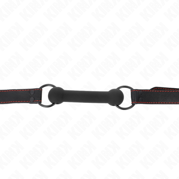 KINK - MORDAÇA DE OSSO COM ALÇA DE COURO PRETA AJUSTÁVEL 41-57 CM - Image 3