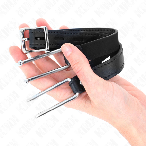 KINK - MORDAÇA DE GANCHO DE METAL 11,5 CM COM ALÇA DE COURO AJUSTÁVEL 39-58 CM X 2 CM - Image 3