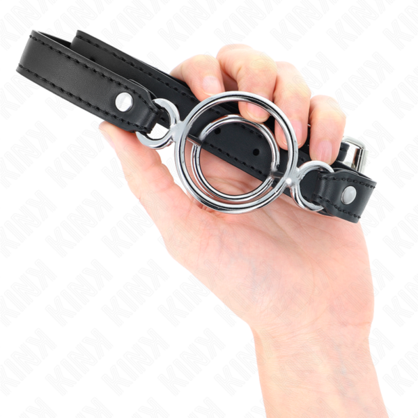 KINK - GAG COM MÚLTIPLOS O-RINGS 5 CM PRETO 63 X 2,5 CM - Image 4
