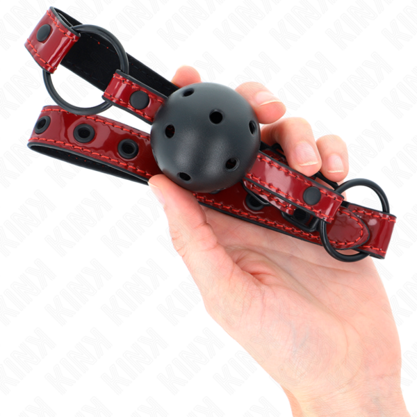 KINK - BOLA DE COURO BRILHANTE 4,5 CM MORDAÇA 63,5 X 2 CM AJUSTÁVEL 41 X 59 CM - Image 4