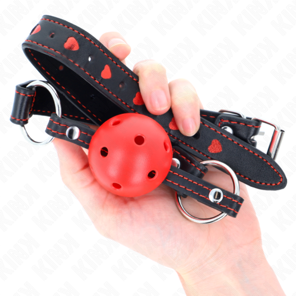 KINK - MORDAÇA DE BOLA VERMELHA OCA DURO MODELO 2 65 x 2,5 CM - Image 4