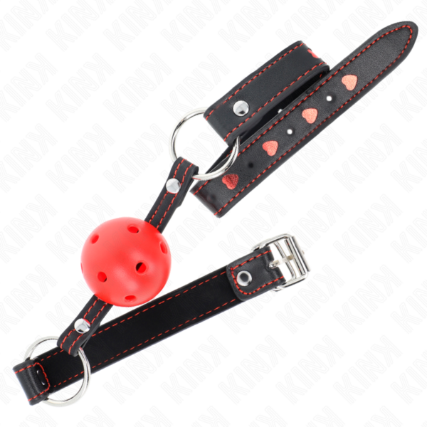 KINK - MORDAÇA DE BOLA VERMELHA OCA DURO MODELO 2 65 x 2,5 CM - Image 2