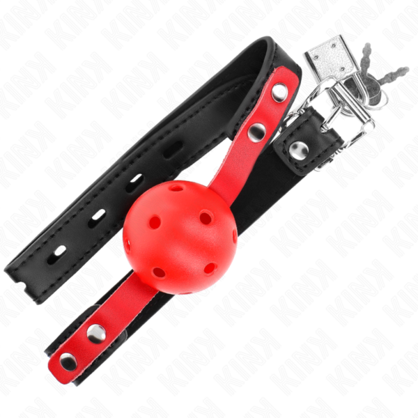 KINK - BOLA DURA OCA VERMELHA 4 CM GAG ALÇA PRETA 60 x 2 CM AJUSTÁVEL 37-52 CM - Image 4
