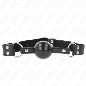 KINK - BOLA MACIA E SÓLIDA MORDAÇA DE 4 CM COM ALÇA DE COURO 62 x 2,5 CM AJUSTÁVEL 42-58 CM