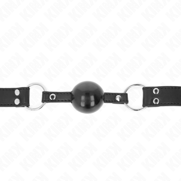 KINK - BOLA MACIA E SÓLIDA MORDAÇA DE 4 CM COM ALÇA DE COURO 62 x 2,5 CM AJUSTÁVEL 42-58 CM - Image 3