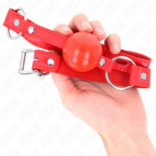 KINK - MORDAÇA BOLA TPE 4 CM COM FECHADURA ROJO 60 x 2 CM - Image 4