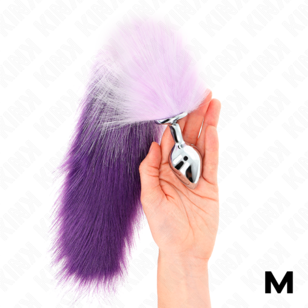 KINK - PLUG ANAL TAMANHO M 8 X 3,5 CM COM CAUDA SINTÉTICA 40 CM ROXO - Image 4