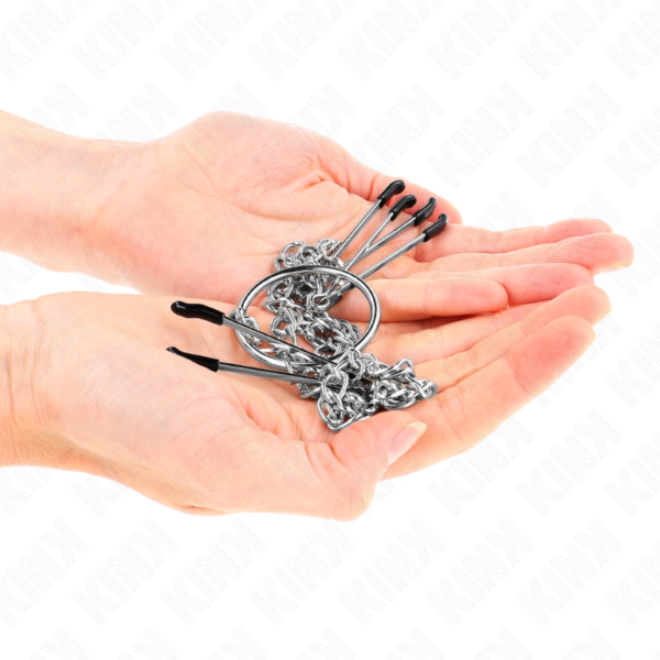 KINK - PINÇAS TRIPLAS PARA BICOS E CLITÓRIS COM CORRENTE MODELO 1 - Image 4