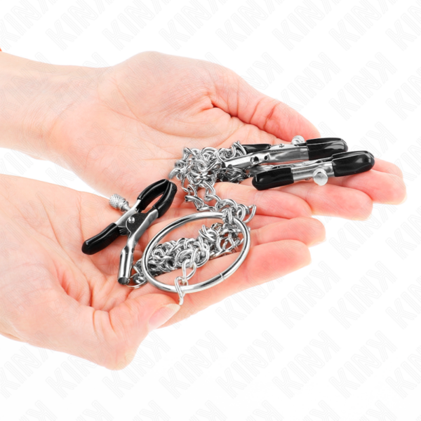 KINK - PINÇAS TRIPLAS PARA BICOS E CLITÓRIS COM CORRENTE MODELO 0 - Image 3