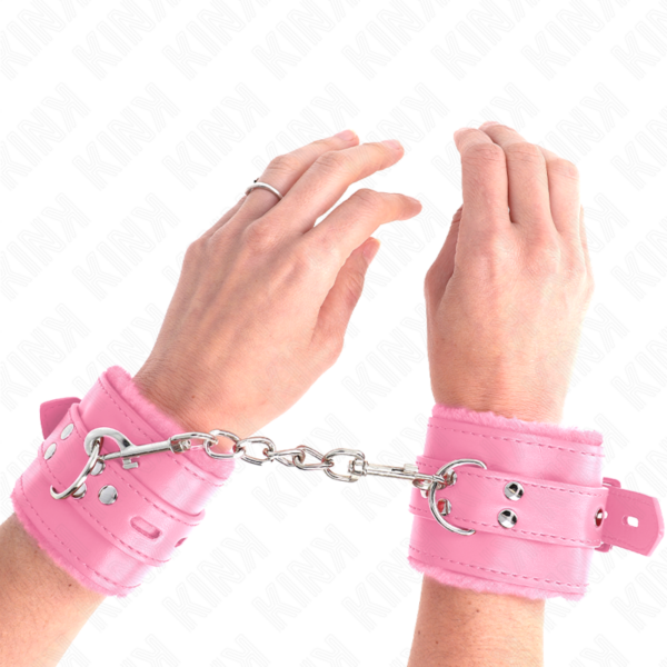 KINK - PULSO FORRO DE PELE COM FUROS QUADRADOS ROSA E CINTO ROSA AJUSTÁVEL 17-29 CM X 6 CM - Image 3