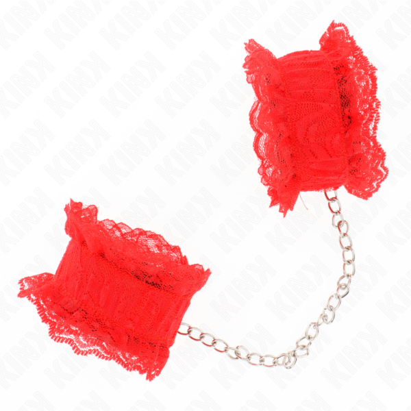 KINK - PUNHOS ELÁSTICOS DE RENDA VERMELHO - Image 2