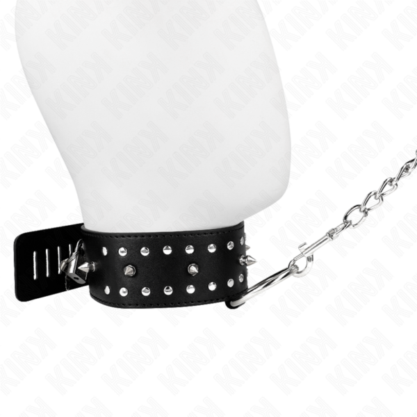 KINK - COLAR COM TRELA 65 CM COM PREGOS PRATA MODELO 1 AJUSTÁVEL 36-43 CM X 5 CM - Image 2