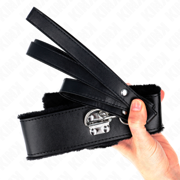KINK - COLAR COM TRELA 116 CM COM PREGOS PRATA MODELO 4 PRETO AJUSTÁVEL 40-48 CM X 6 CM - Image 5