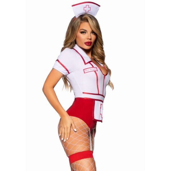 LEG AVENUE - FANTASIA DE ENFERMEIRA SEXY VERMELHO/BRANCO M - Image 3