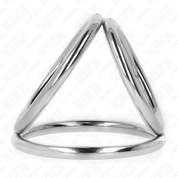 KINK - ANEL DE PÊNIS TRIPLO DE METAL CROMADO DE 3,2 CM A 4,5 CM - Image 4