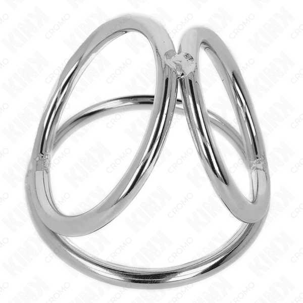 KINK - ANEL DE PÊNIS TRIPLO DE METAL CROMADO 3,8 CM A 5 CM MODELO 2 - Image 5