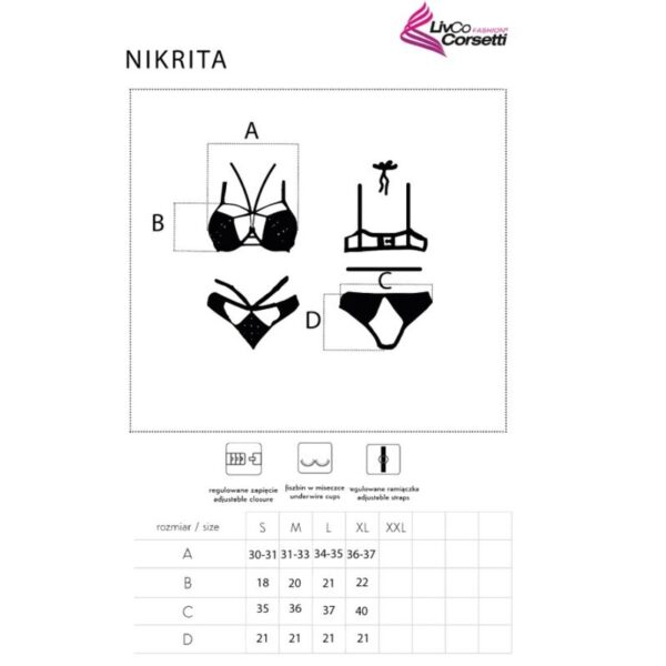 LIVCO CORSETTI FASHION - NIKRITA LC 90674 SUJETADOR + PANTIES NEGRO S - Image 4
